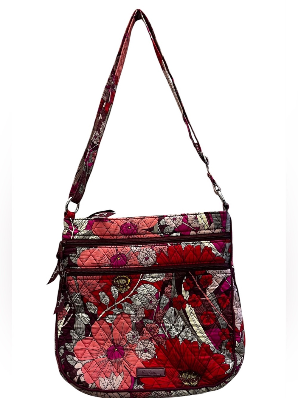 Bohemian Blossoms Triple Zipper Crossbody Hipster by Vera Bradley